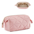 Custom Cotton Waffle Cosmetic Bag Make up Bag Organic Fabric Cotton Cosmetic Bag With Logo
