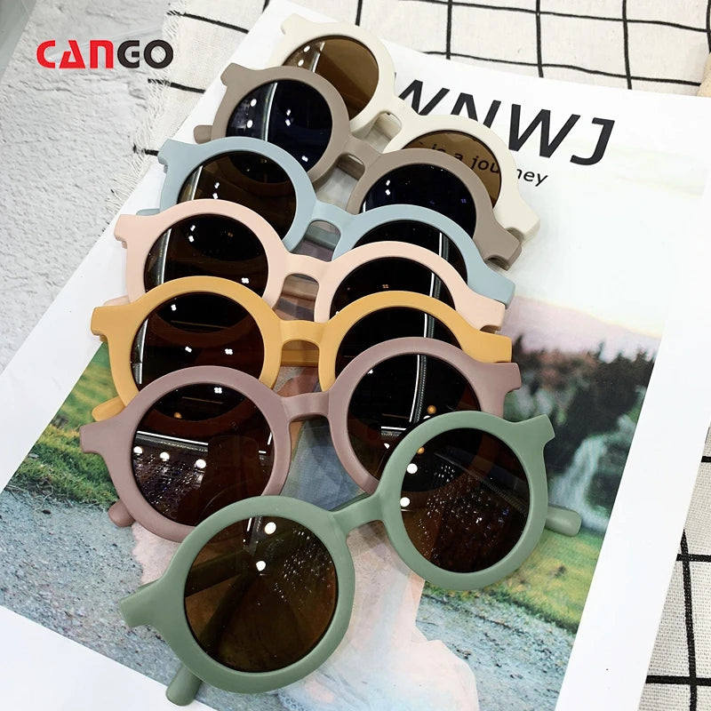 High Quality 2023 Cheap Round Glasses Vendor Designer Sunglasses for Kids Matt Colorful Child Shades Children Sunglasses