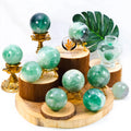 Feng Shui Snowflake Fluorite Quartz Crystal Ball Sphere  Healing Crystal Spheres for Unique Home Decor
