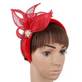 Sinamay Hats Church Hats Hairnet Dance Handmade Hair Hoops Mesh Bowknot Fascinator Banana Clips for Women