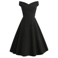 Women Plain Classic Party Porm Slim Elegant Dress Ladies Solid 50s Rockabilly Retro Dresses