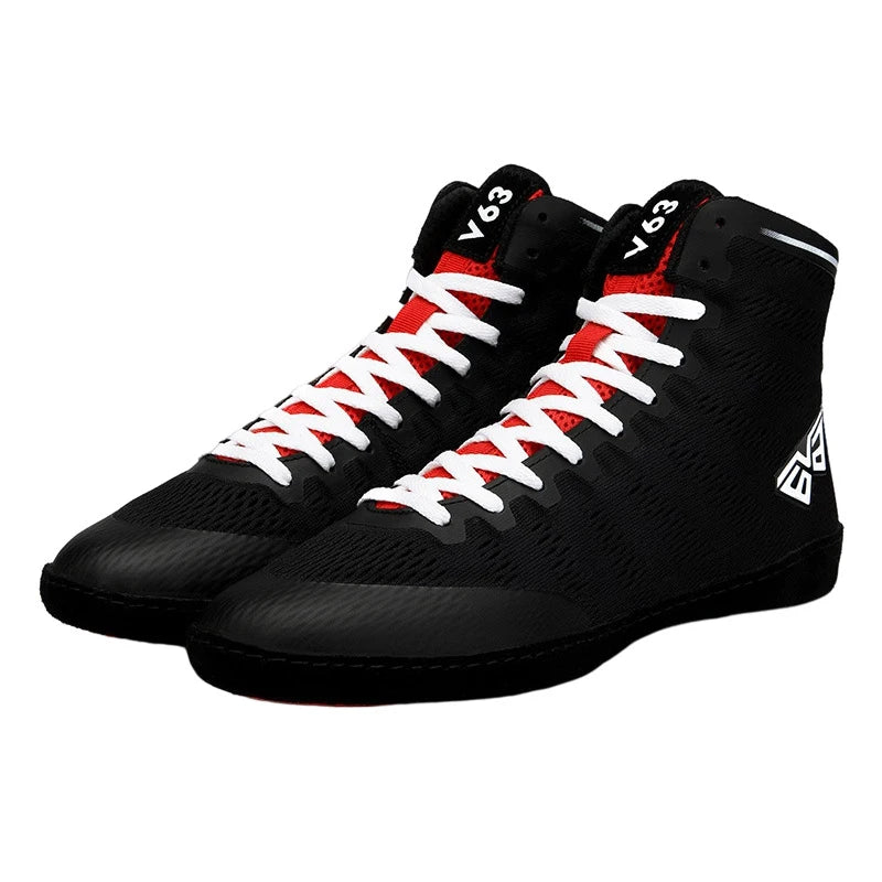 OEM ODM Professional Comfortable Breathable Non-slip Boxing Sanda Wrestling Boots Shoes for Men