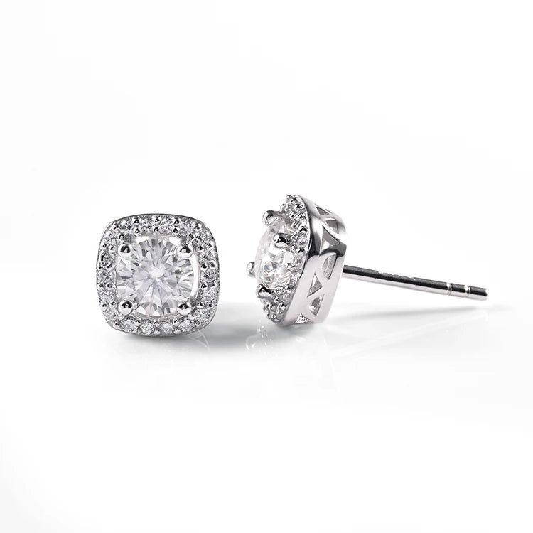 New Design 0.5 Carat Round Brilliant Cut Moissanite Stud Earring 925 Sterling Silver Statement Earrings for Girls