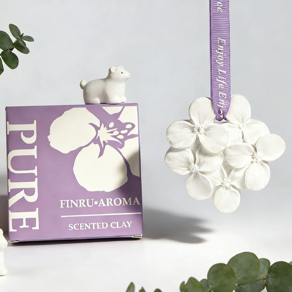 Wholesale Stocked Hanging Car Wardrobe Air Freshener Ceramic Flower Aroma Plaster Scented Home Fragrance Essential Oil Diffuser