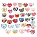 Fashion Small Embroidered Heart Design Women Brooch Phone Bag Decorative Self-adhesive Patches Stickers