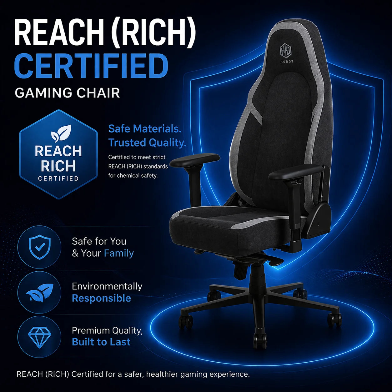 Wear Resistant Breathable Fabric Extra Tall Back Lumbar Support Magnetic Gaming Chair