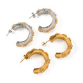 J&D 18K Gold Plated Lava Flower Earrings Elegant Cute Stainless Steel Floral Stud Earring for Women