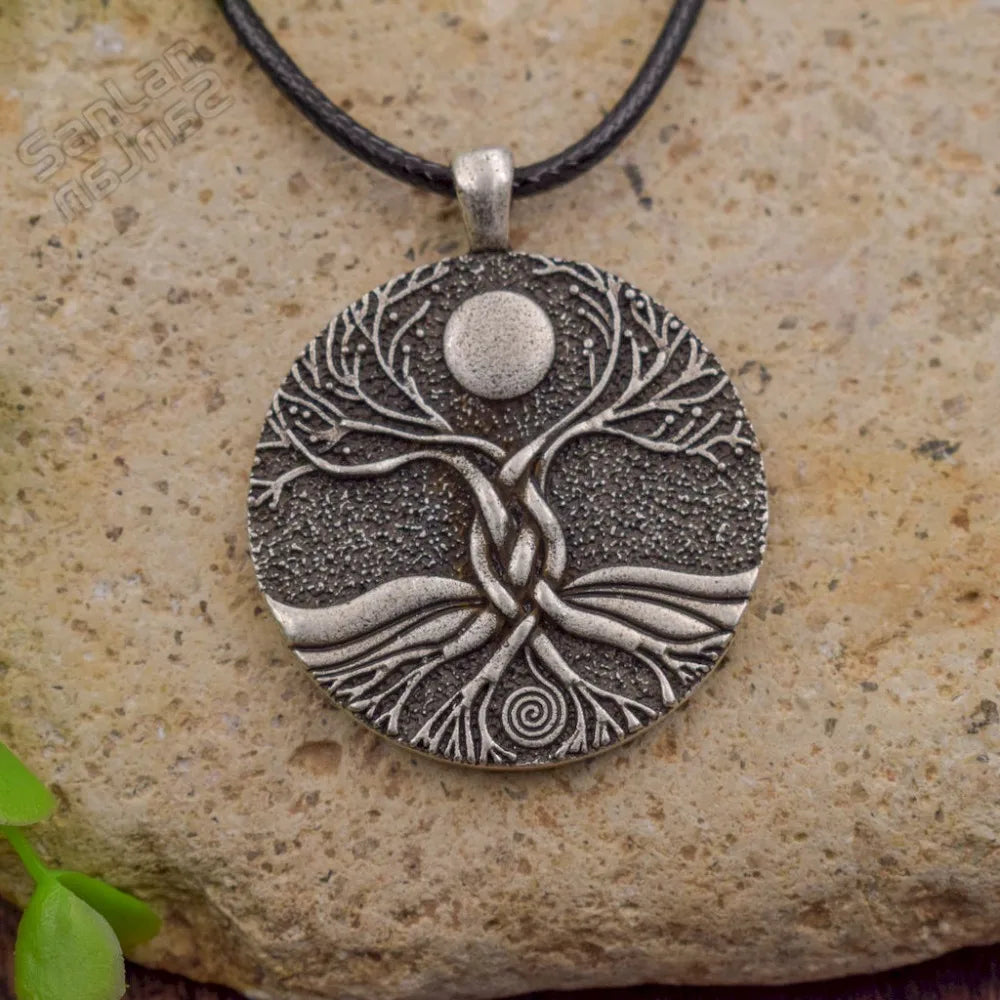 Norse Viking Old English Moon Ritual Tree of Life Necklace