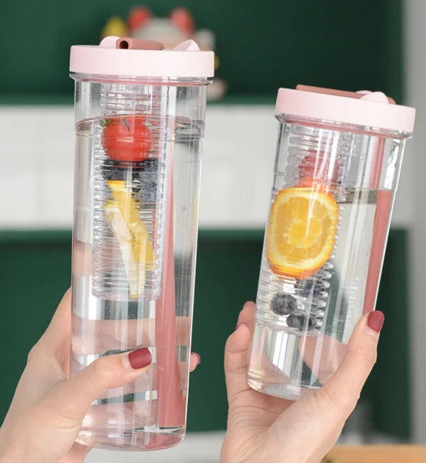 Summer High-value Juice Cup Portable Straw Cup Female Students  Tons of Barrels Plastic Water Cups