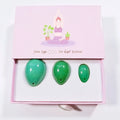 HY Customized logo Natural Jade Kegel Certified Yoni Eggs Set Massage Box Drilled Kegel Eggs