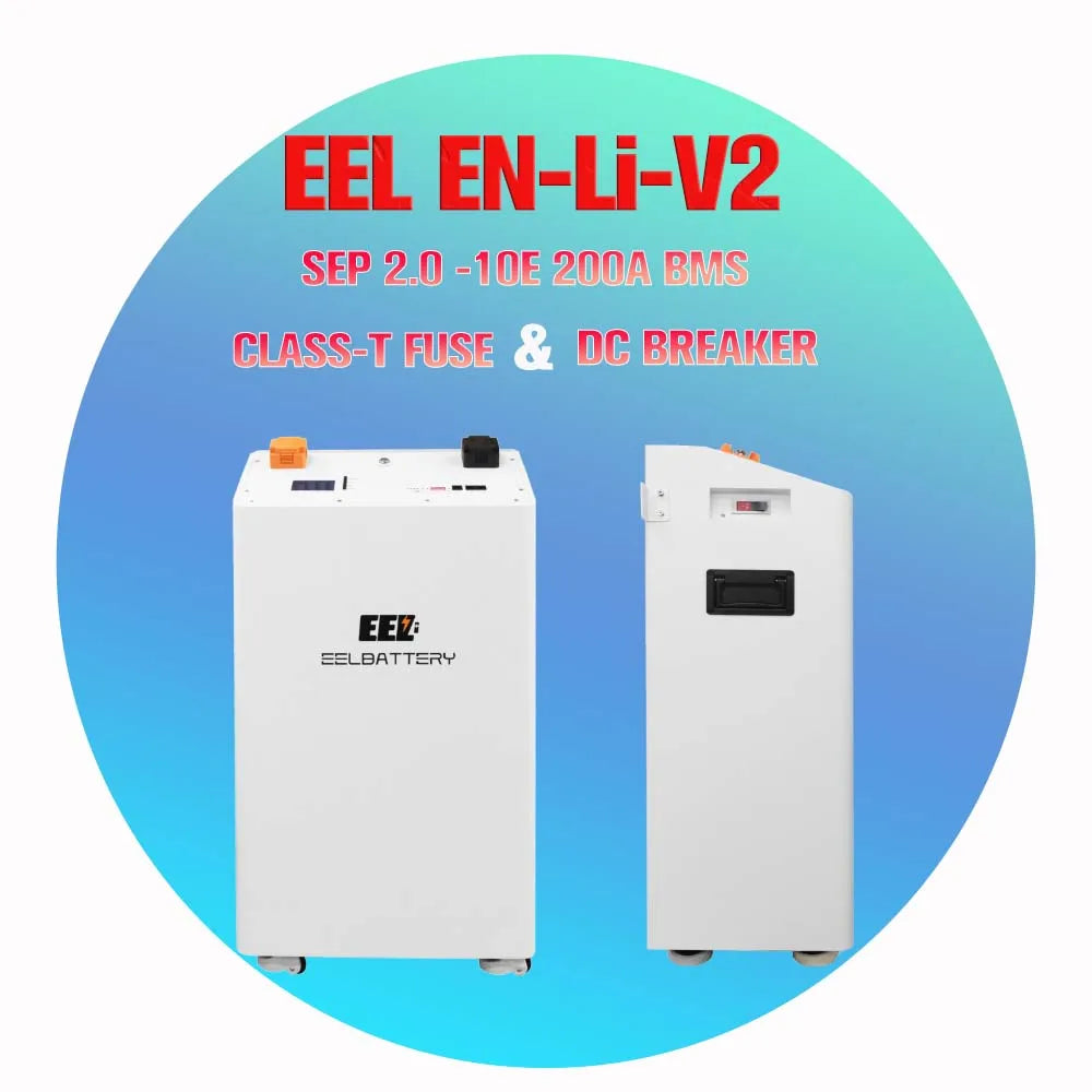 EEL V2 48V 280AH Movable Lithium Ion DIY Battery Box with SEP 200A BMS+Fuse&Breaker for 280ah/302ah/304ah/314ah Lifepo4 Cells