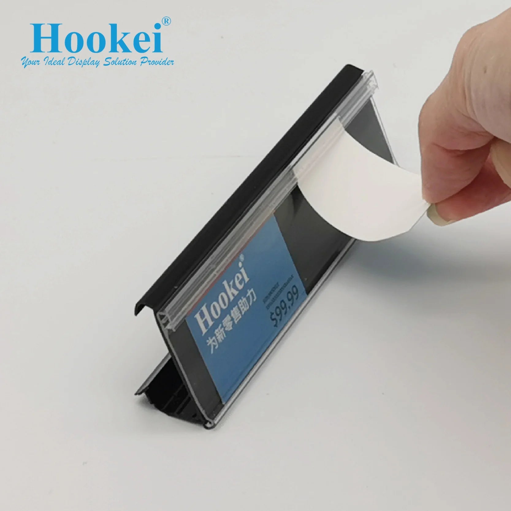 Single Color Supermarket PVC Flip Scan Snap-on Shelf Plastic Price Data Strips Label Holders Tag Holders Sign Holders