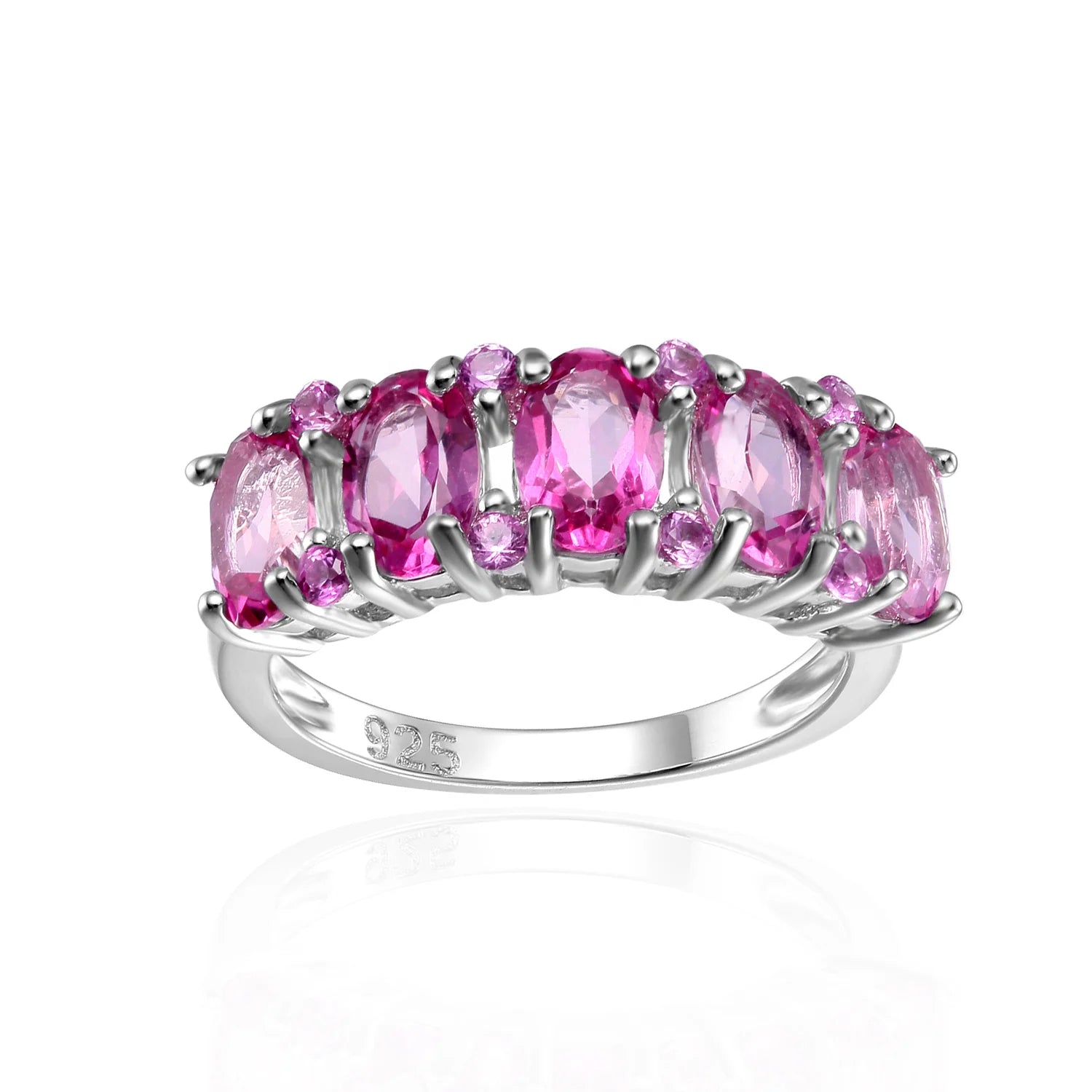 W0401 Abiding Wholesale Hot Selling Fashion Jewelry 925 Sterling Silver Natural Pink Topaz Gemstone Ring
