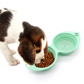 Royaumann 2 in 1 Custom Silicone Double Folding Foldable Dog Water Bowl 700ML Round Portable Collapsible Car Pet Dog Travel Bowl