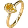 RUYI 1 Carat Pear Cut  Women's Ring Yellow Diamond  Ice Cut Ring 18k Yellow Gold Ring Lab Diamond Jewelry for Women