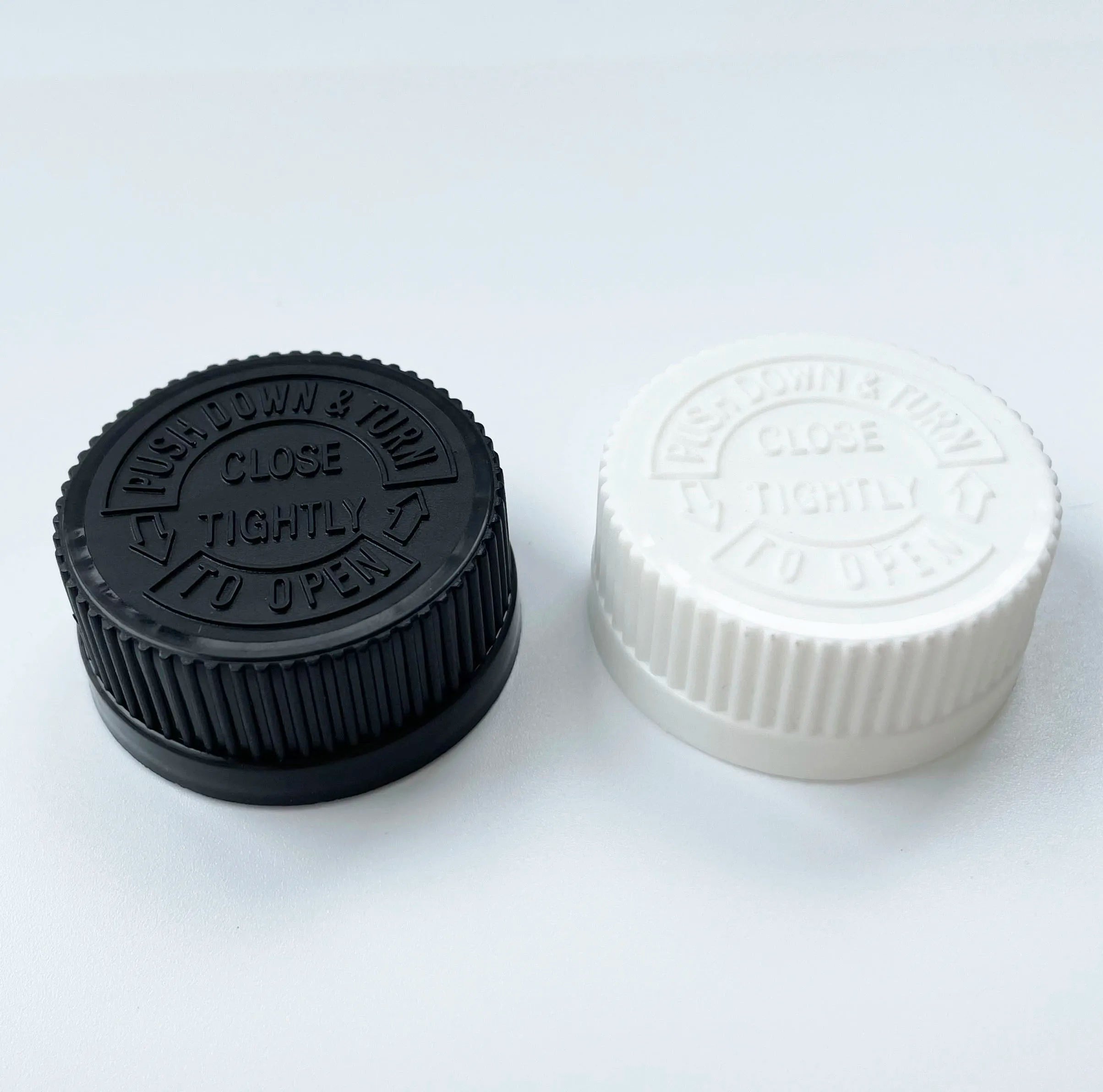 20-400 24/410 28/410 33/400 38/400 White PP Plastic Child-Resistant Capable Screw Top Caps with HIS Heat Induction Foil Liner