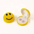 Packaging for Jewelry High Grade Flocked Jewelry Ring Box Creative Yellow smiley Flocked Earring Box Packaging Gift Boxes
