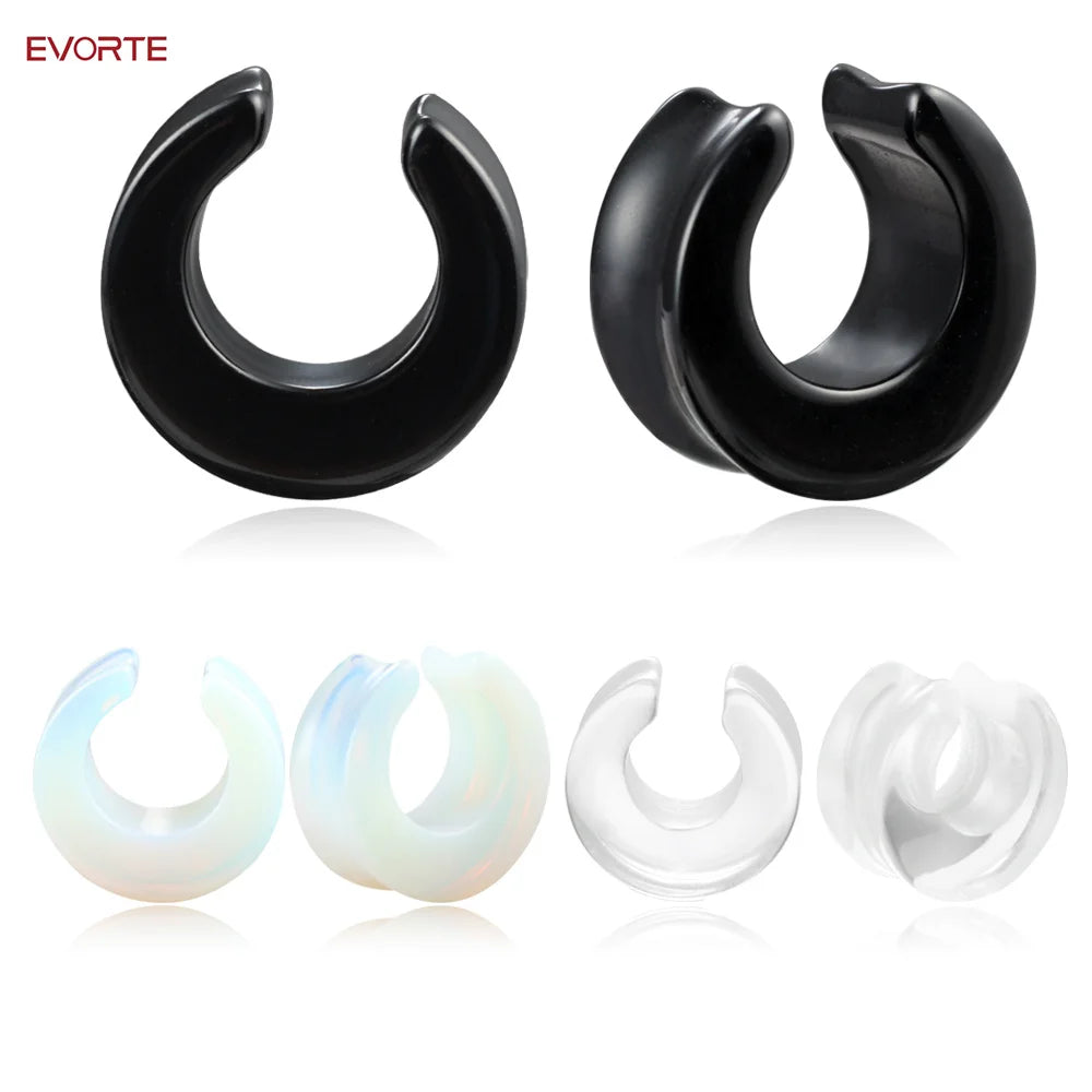 Handmade Glass Opal Ear Plugs Tunnels Ear Gauges Expander Flesh Plug Trendy Fashion Jewelry Stretchers Earrings