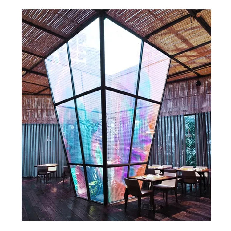 Hot Sale HD Giant Portable Adhesive LED Transparent Film Screen Self-Removable Projection LED Display for Advertising Media Use