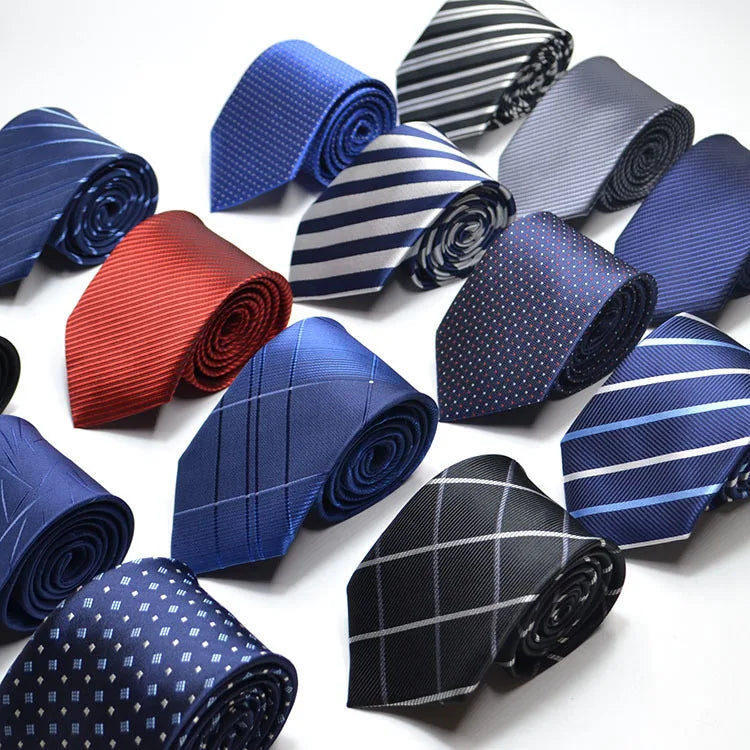 8CM Fashion Classic Mens Stripe Tie Purple White Blue Black Pink Jacquard Woven Polyester Polka Dot Tie Necktie