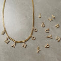European and American DIY Jewelry Minimalist Personalized 14K Zircon Necklace With Letter Name Pendant Stainless Steel Necklace