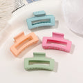 4pcs Small Non-Slip Square Matte Plastic Hair Claw Clips Strong Hold Banana Clip Accessories for Thick Thin Hair Colorful for