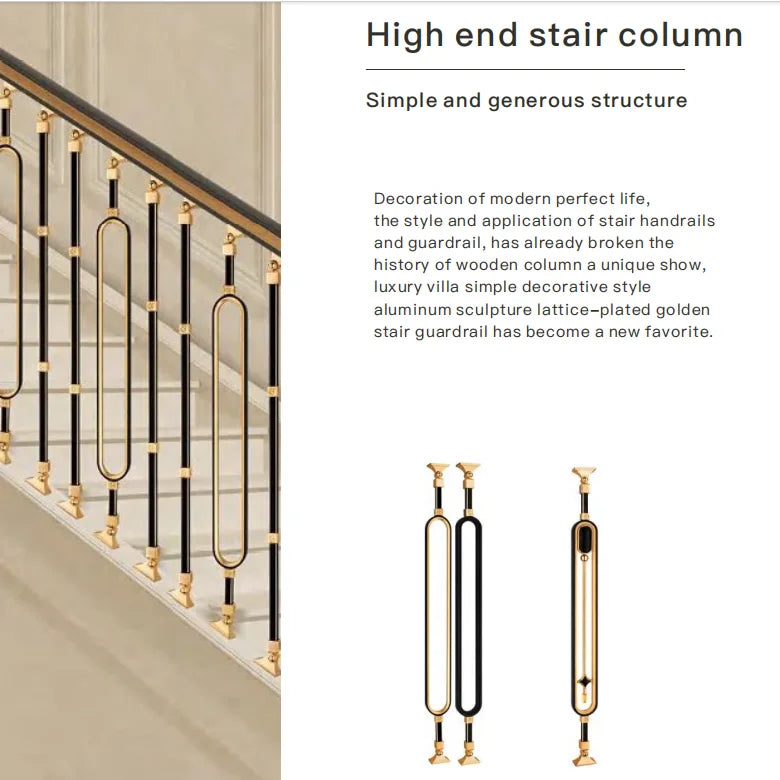 Modern Design Style Unique Configuration Home Accessories Luxury Aluminum Post for Villas Durable Feature