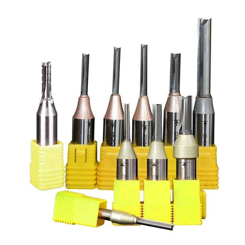 Customizable OEM Two-Flute Straight End Mill CNC Router Bits Cutter Tungsten Carbide Coated 55HRC 10MM Cutting Edge Metal Wood