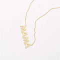 Personalized Stainless Steel Big MAMA Letter Pendant Necklace 18k Gold Plating