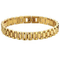 Wholesale Custom 10mm 15mm Watchband Strap Stainless Steel Metal Jewelry 18K Gold Plated Watch Band Bracelet for Men and Women