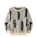 Customized Boutique Men's Autumn Winter Sweater Long Sleeved Jacquard Knitted with Anti-Wrinkle Anti-Shrink Features