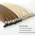 Wholesale New Seamless 100% Human Hair European Remy Weft Extensions Dyed 100g Double Drawn Genius Weft for White Women