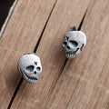 925 New Retro Trend Skull Stud Stud Male Fashion Punk Silver Jewelry