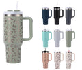 Wholesale Custom Logo 40oz Cup Double Wall Vacuum Stainless Steel 40oz Coffee Outdoor Tumbler Travel Mug With Handle and Straw