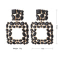 HANSIDON Bohemia Hoop Dangle Earrings Women Fashion Big Square Crystal Acrylic Geometric Earrings