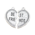Charms Heart Jigsaw Puzzle Best Friends 26x25mm Antique Silver Color Pendants Making DIY Handmade Tibetan Finding Jewelry