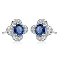 Fine Jewelry 925 Sterling Silver Flower Shape Women Fashion Simple Gemstone Diamond Stud Earrings