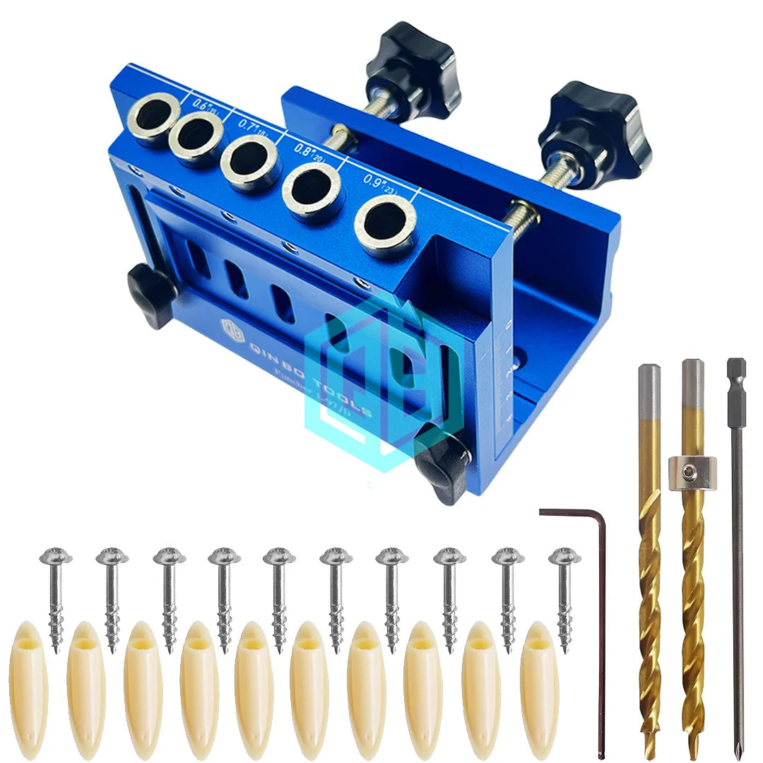 Professional Woodworking Jig - 5-Hole Design for Fast & Accurate Angled Drilling