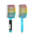 Fengjin Rainbow Hair Brush with Pastel Gradient Paddle Detangler Hairbrush for Curly Hair Wet Dry Detangling Styling Vent Comb