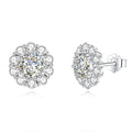 Luxury Petals Diamond Stud Earrings Woman Engagement Wedding 925 Sterling Silver Vvs Moissanite Earrings
