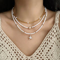 New Summer Resin Beads Bohemia Pendant Starfish Shell Jewelry Set Beach Shell Necklace Foot Chain Bracelet Female