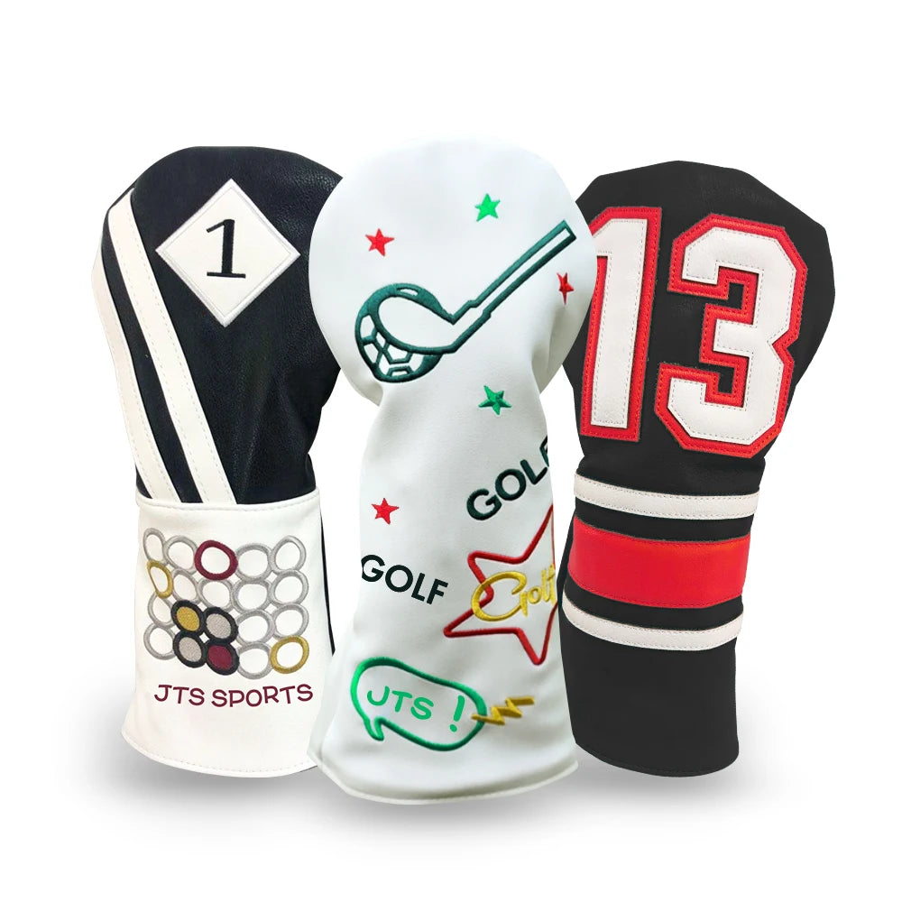 Custom Embroidered Logo Waterproof PU Leather Golf Driver Headcover