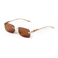 STORY T238 Classic Cheetah Frame Rectangle Sunglasses Women Men 2022 Brand Designer Fashion Red Ocean Lenses Rimless Sun Glasses