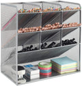 Office Desktop Metal Storage Holder Desk Stationery Accessories Mesh Make up Pen Pencil Holder Organizer Black
