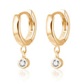 Europe and America Fashion 14K Gold Plated Women 925 Sterling Silver Hoop Earrings