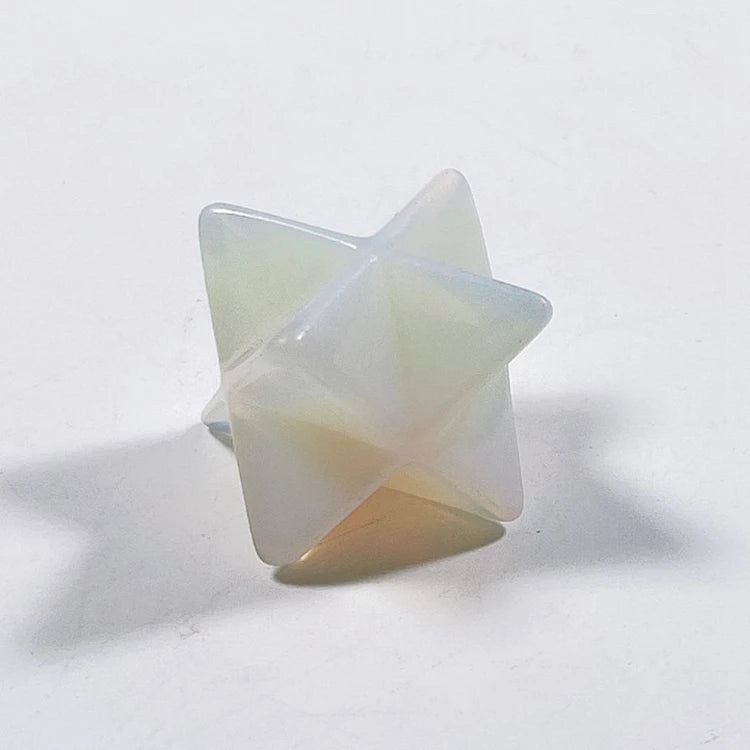 Huiying Small Hand Carved Opalite Gemstone Merkabas For Sale