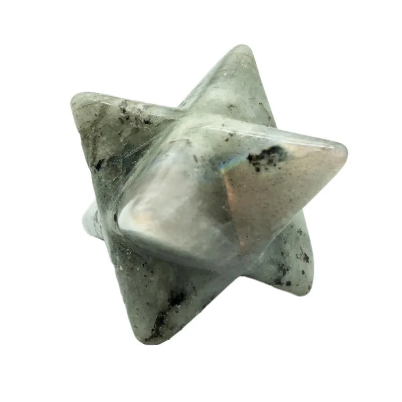 Huiying Best Selling Natural Hand Carved Labradorite Crystal Merkaba 25Mm Craft