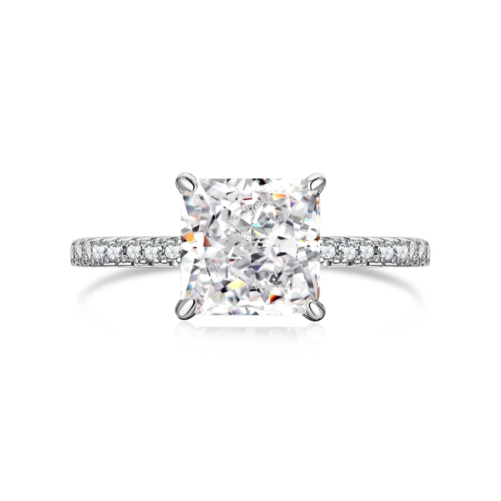 Custom 18K Gold Plated Engagement Wedding Stacking Cubic Zirconia Ring Diamond 925 Sterling Silver Baguette Rings Jewelry Women