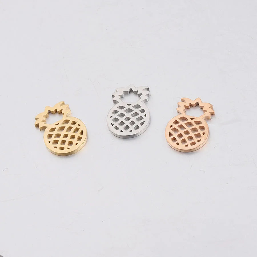 Hot Selling Mirror Stainless Steel Hollow Pineapple DIY Non Fading Customizable Pendant Accessories