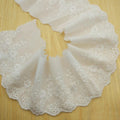 9cm Embroidery Trim Floral White Pure Cotton Lace Ribbon Wedding Fabric Collar Clothing DIY Sewing